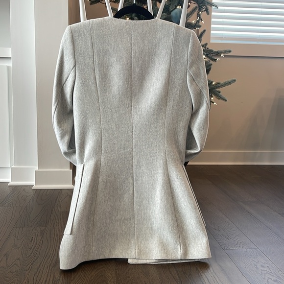 Zara Tweed Jacket Size USA Small - Herringbone Grey - Picture 5 of 7